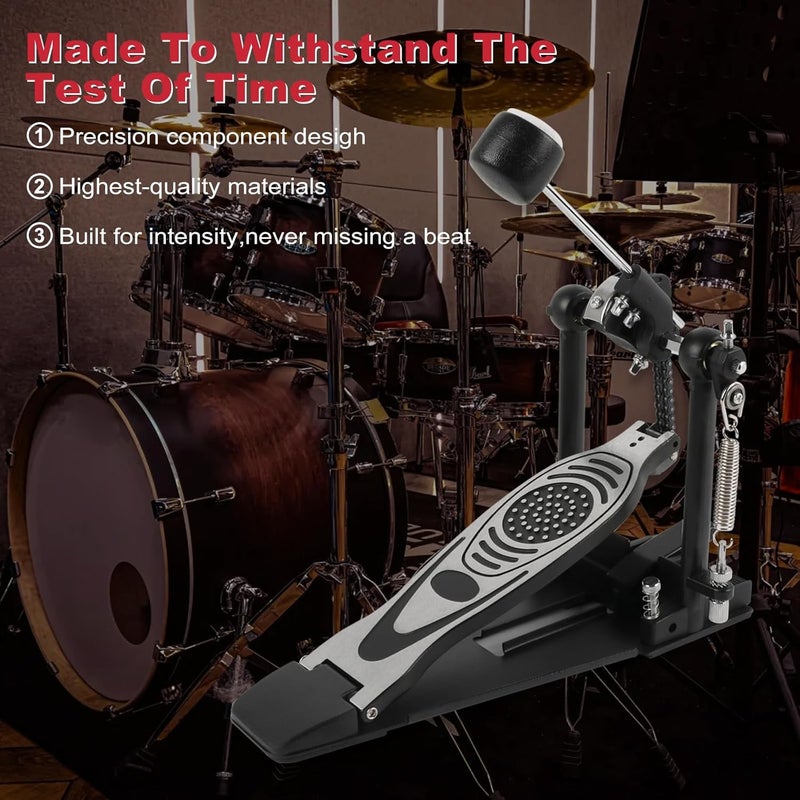 tipatyard Bass Drum Pedal,Double Chain Pedal,Single Pedal Hammer, Bass Drum Pedal Hammer, Drum Practice Instrument Accessories - Image 2